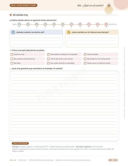 Ficha del área Estrés, burnout y sueño